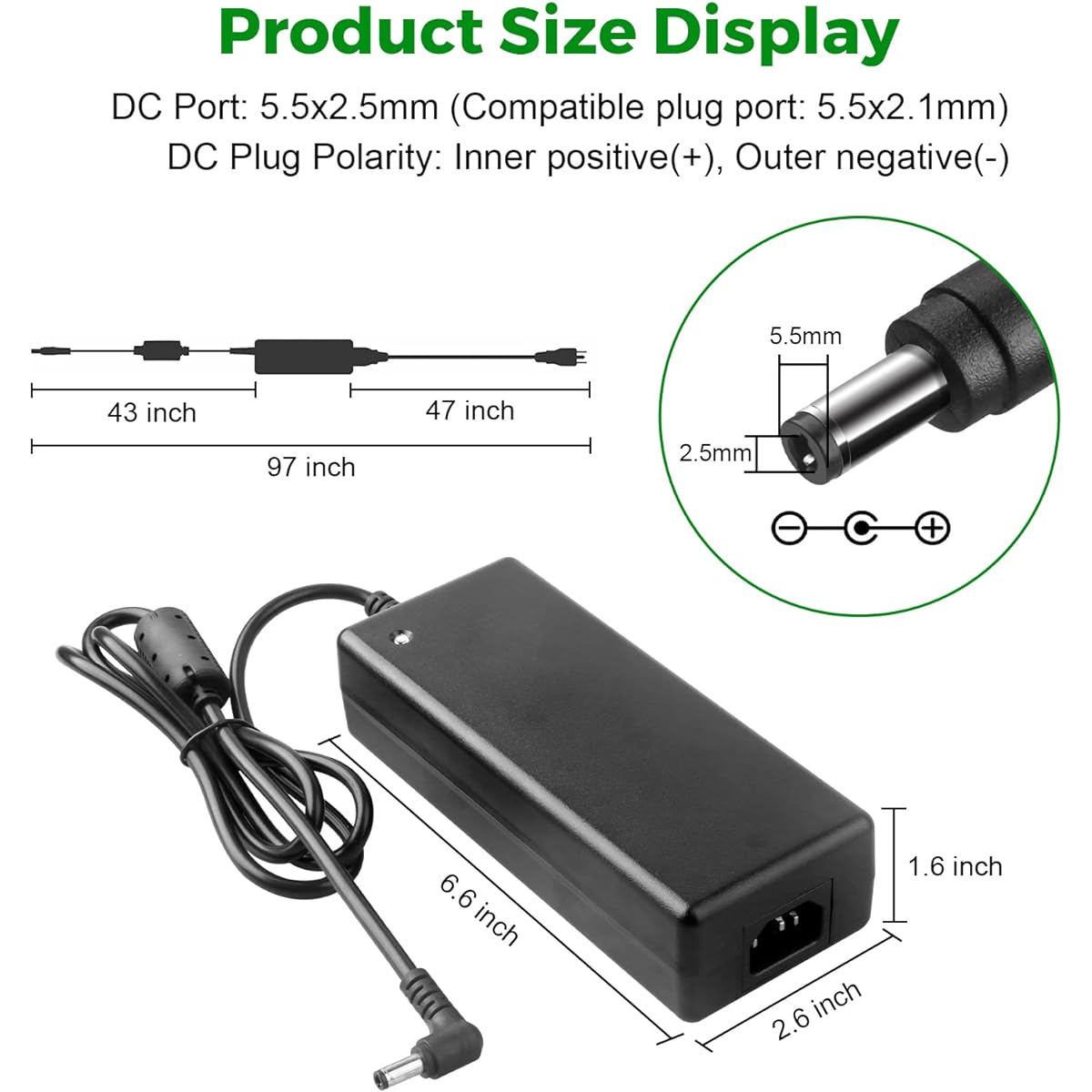 LeTaoXing 12V 10A Power Supply - AC 100-240V to DC 12V 120W Switching Power Adapter 12 Volt Transformer 12V/10A Universal 5.5x2.1mm DC 1 Female to 8 Male Power Splitter Cable