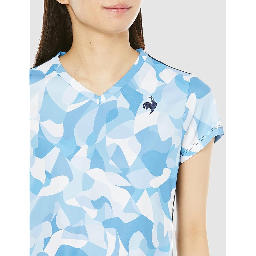 [Le Coq Sportif] Short Sleeve Game Shirt, Tennis, Practice Match, Sweat Absorbent, Quick Drying, UV Protection (UPF50+), Thermal Cooling, Women's