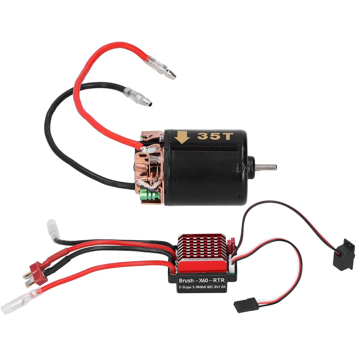 RC Motor ESC High Torsion 540 Brushed Motor 360A ESC with T Plug Accessories Tamiya 1/10 RC Car Model (35T)