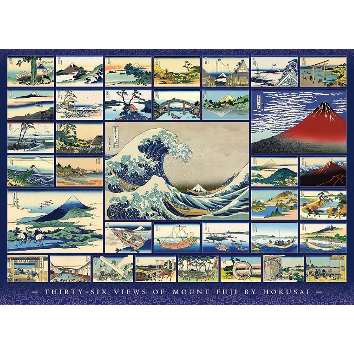 Cobble Hill 1000 Piece Puzzle Hokusai with Sample Poster