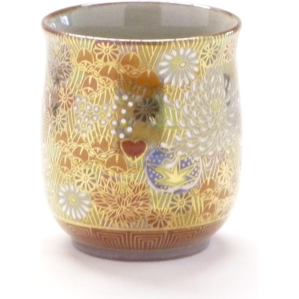Kutani ware [hot water cup] Large Kaga lord/princess kibun (Kinhanazume) [back picture]