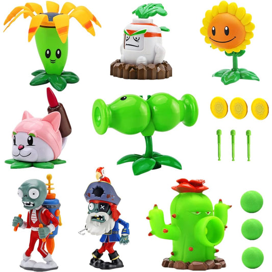 8 Pieces Plants VS Zombies Toys Action Figures PVZ Toy Set 1 2 Series Great Gift for Kids and Fans Birthday and Christmas Party
