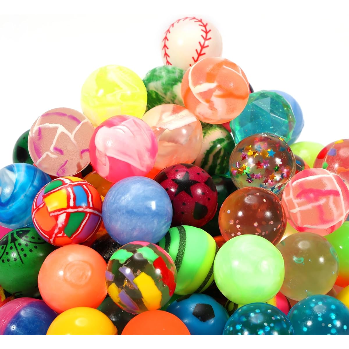 Pllieay 120pcs Bouncy Balls Bulk Rubber Balls 27mm Mixed Color Party Bag Fillers for Kids Party Favors Favors Birthday Gift Vending Machine
