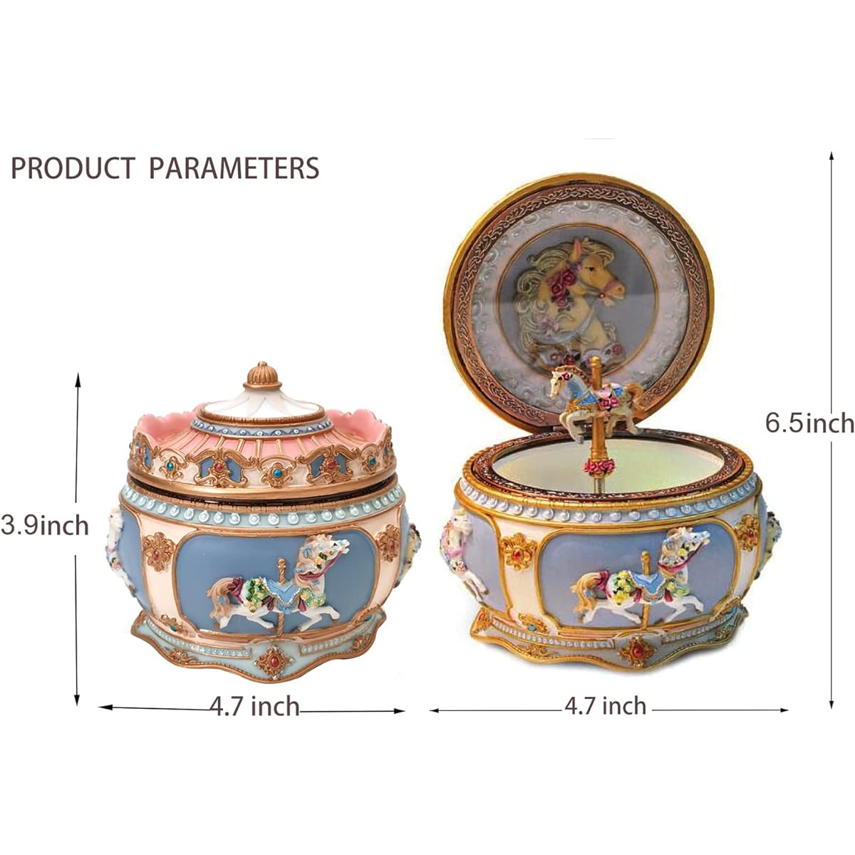 Singeek You are My Sunshine Music Box Carousel Horse Unicorn Music Box Sankyo 18 Sound Wind Up Kids Girls Christmas Birthday Gift