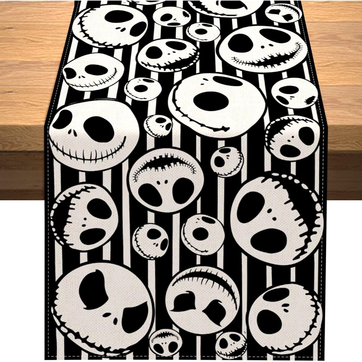 Vohado Nightmare Before Christmas Table Runner Halloween Jack Skellington Birthday Theme Party Decorations Dining Room Home Kitchen Table Decor