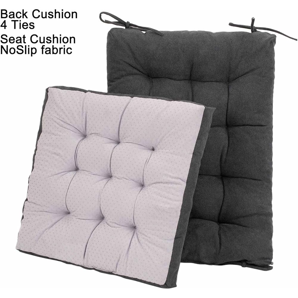 Rocking Chair Cushion Chair Cushion Premium Tufted Back Seat Cushion Anti-Slip Chair Pad for Indoor Kitchen Desk Chair Dining Chair (Dark Gray, 1 Fabric)