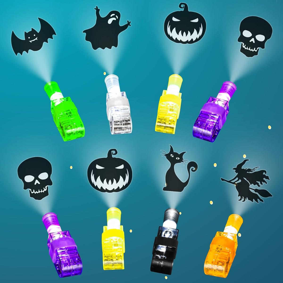 Halloween Party Favors for Kids, 36pcs LED Light Up Finger Lights, Halloween Goodie Bags, Pinata Fillers, Spooky Glow in the Dark Toys, Bulk Halloween Party, Classroom Giveaways, Trick or Treat Gifts