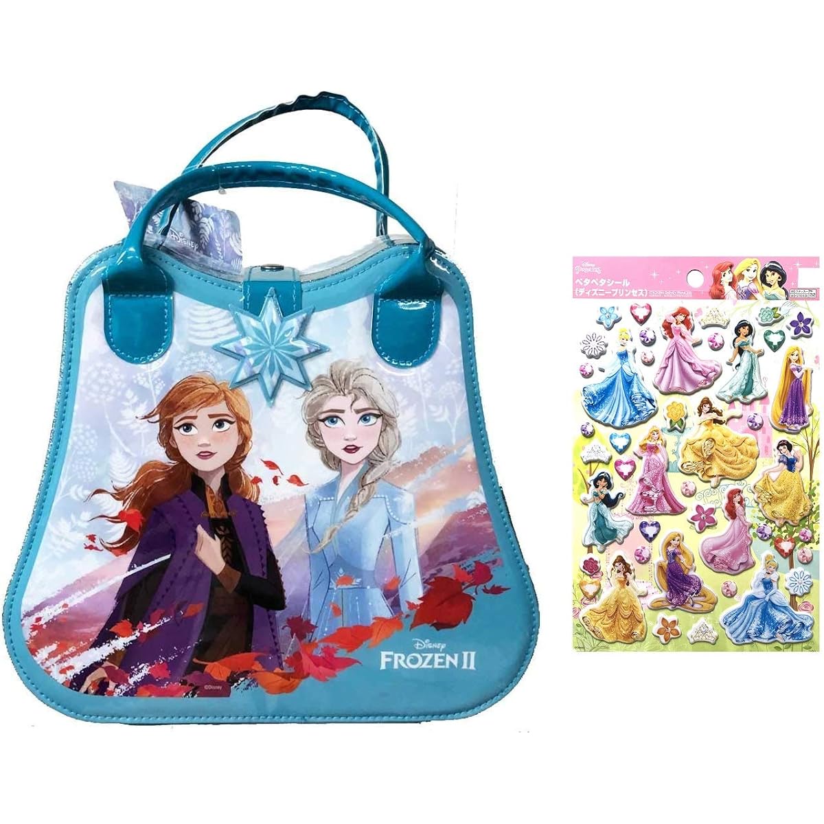 Kids Cosmetics Makeup Set Disney Princess Frozen with Carry Box 29 Items + Disney Princess Sticker Limited Edition Set