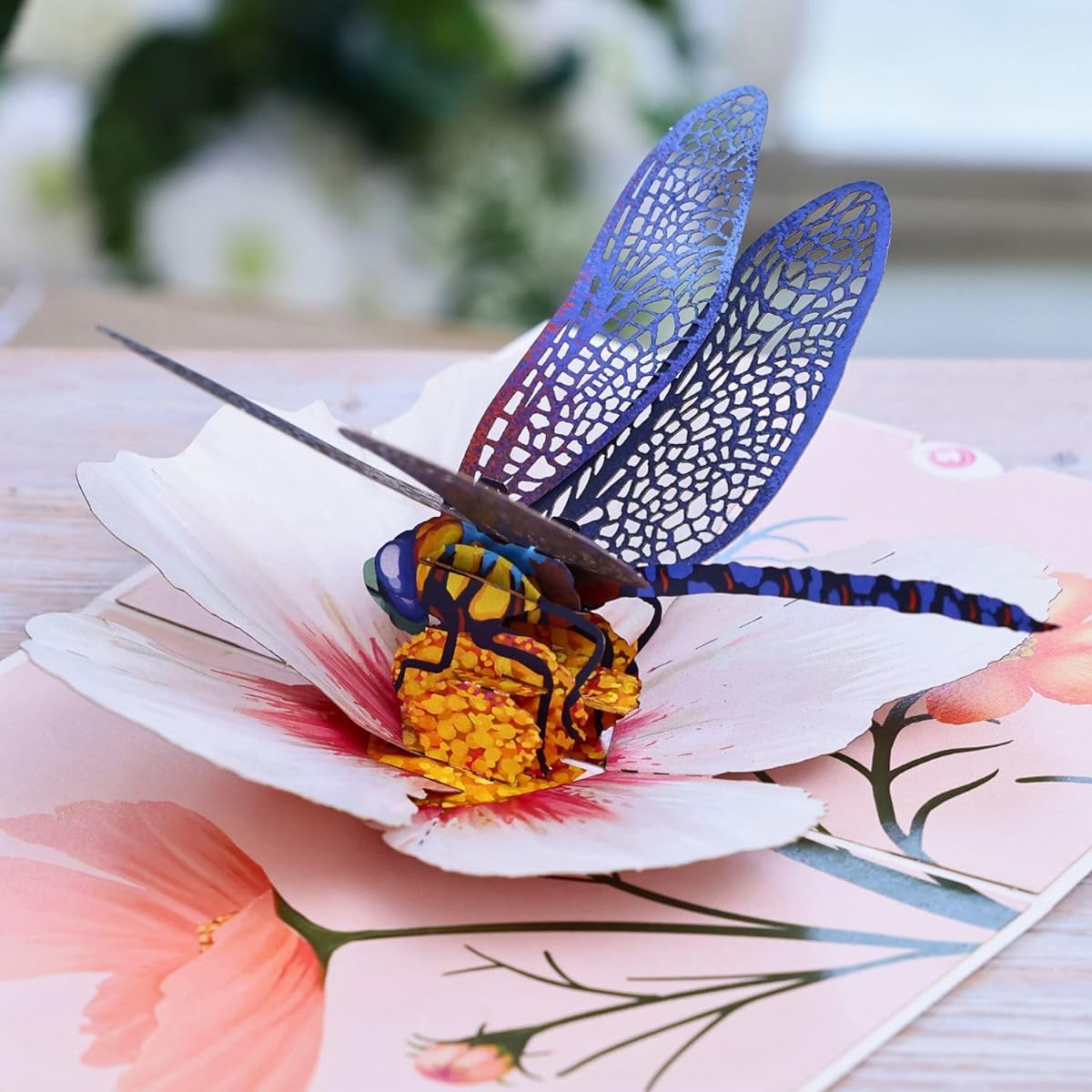 UNIPOP Dragonfly & Cosmos Flower Pop-up Card