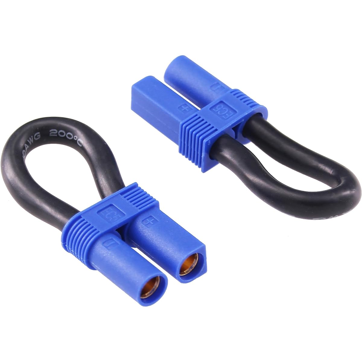 rflaueo 3pcs Female Losi EC5 Jumper Short Plug 10awg Battery Eliminator Adapter SCT(E113-3)