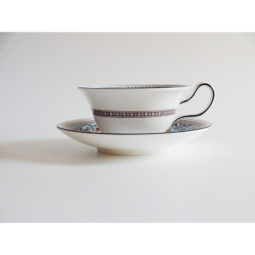 Wedgwood Florentine Turquoise Tea Cup & Saucer Peony [Parallel Import]