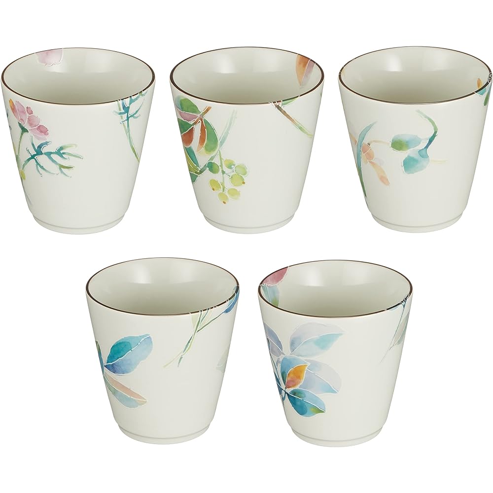Ceramic Indigo Flower Words Sencha with teapot 5 types of flowers Size: Approximately φ9.2 H7 01544