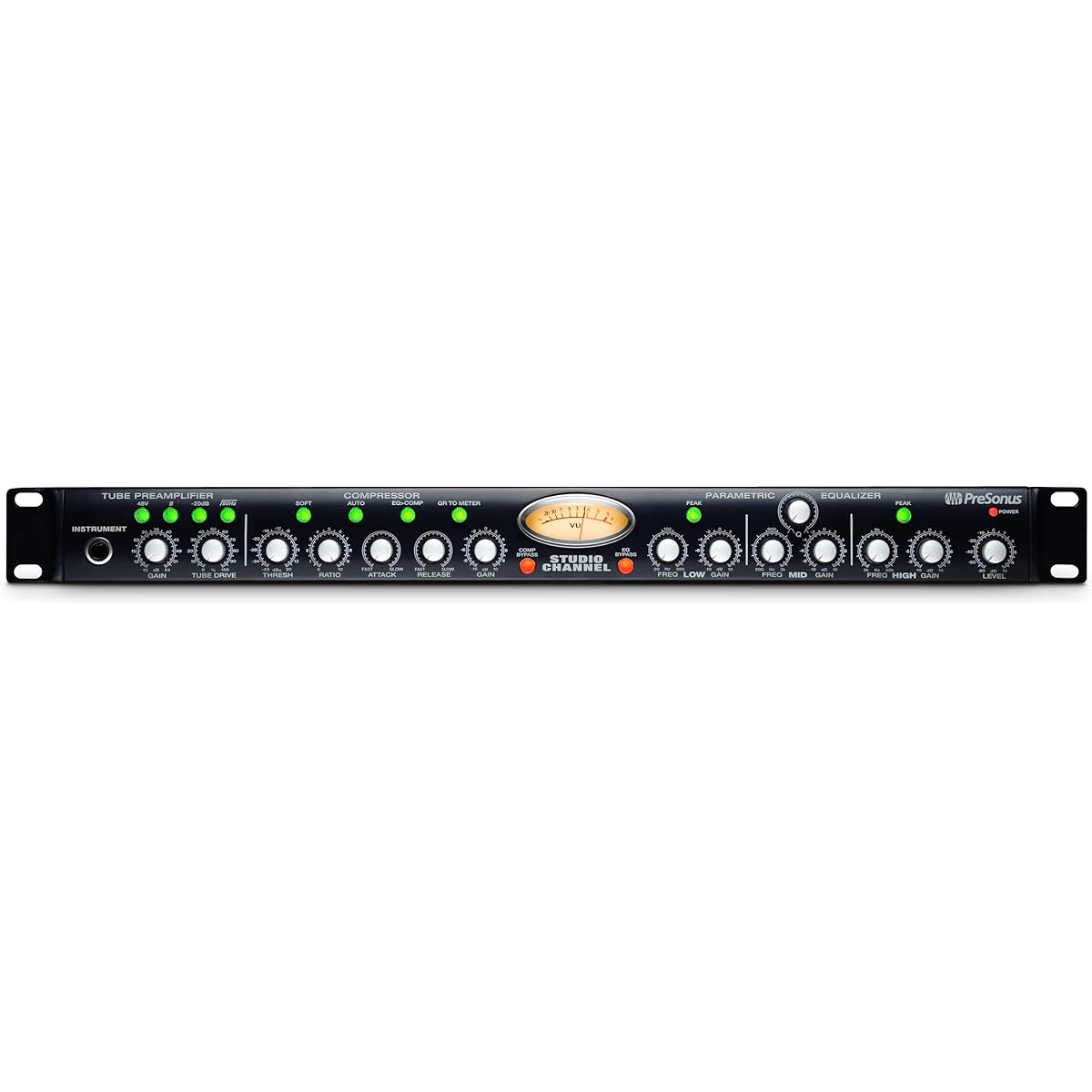 PreSonus Studio Channel Vacuum Tube Channel Strip Vacuum Tube Preamp VCA-Based Compressor Integrated 3-Band Parametric Equalizer