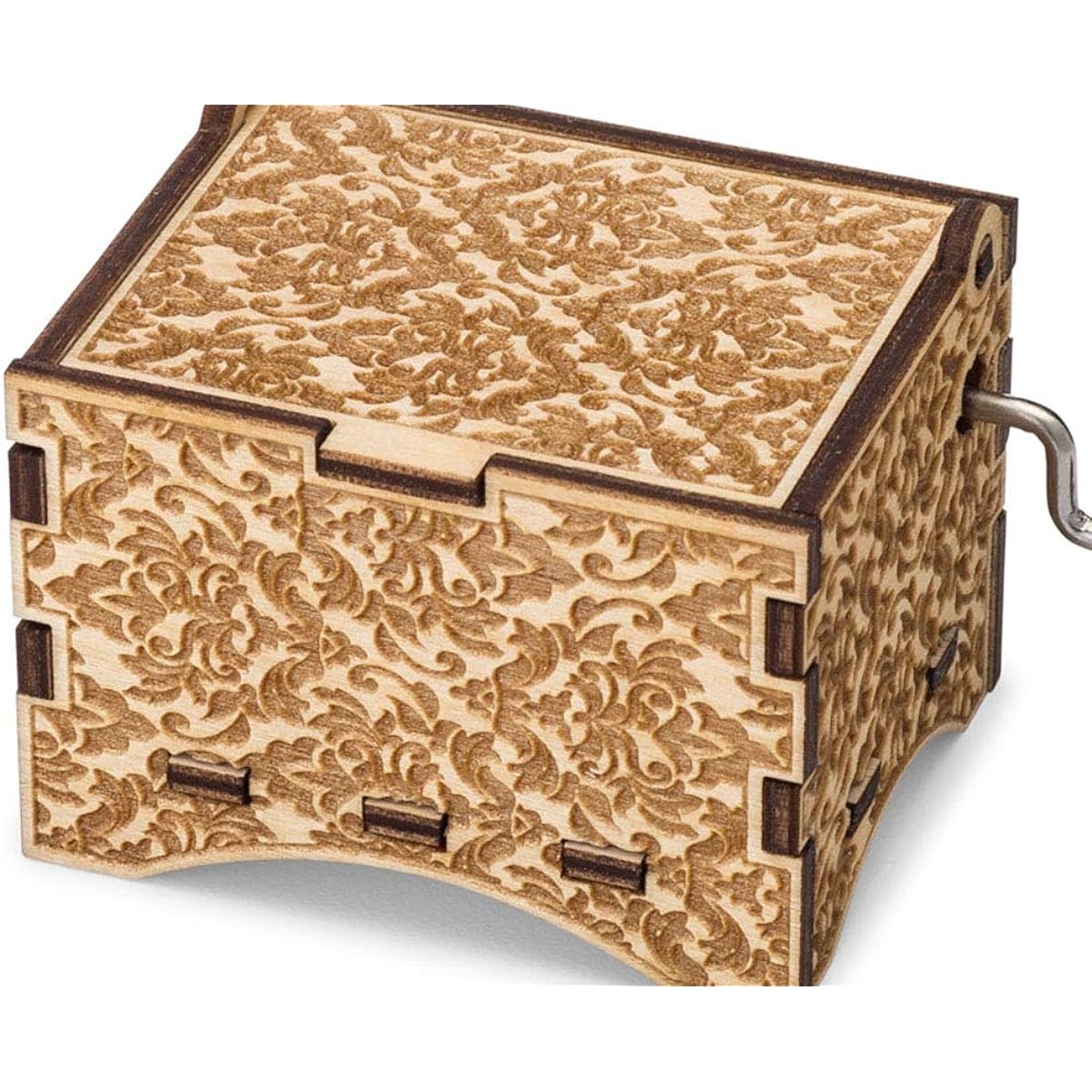 Personalizable music box, "La Vie En Rose," laser engraved birch wood