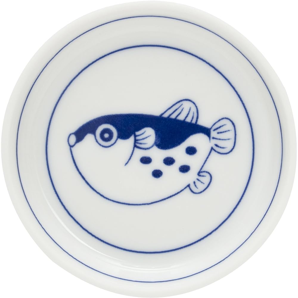 Set of 5 Fillet Sake Surfing Fugu Fillet Sake [6.7 x 9cm (180cc)] Japanese Tableware Sake Utensils Restaurants Inns Izakaya Commercial Use