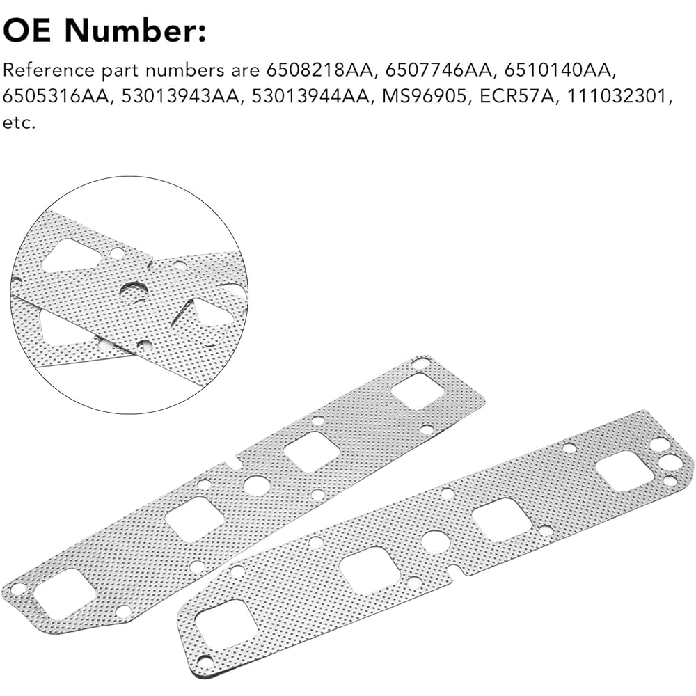 Exhaust Manifold Gasket Bolt Stud Kit 53013943AA Replacement for Dodge Ram 1500 2500 3500