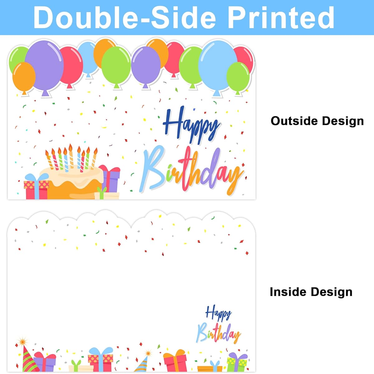 Jumbo Birthday Party Greeting Cards Giant Guest Book Big Happy Birthday Party Sign Decorations Extra Large Birthday Gift Cards for Women/Men/Boss - Large 14 x 22 Inch