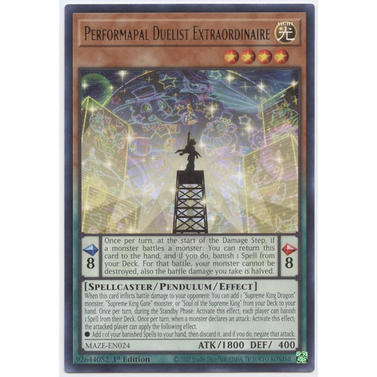 Performapal Duelist Extraordinaire - MAZE-EN024 - Rare - First Edition