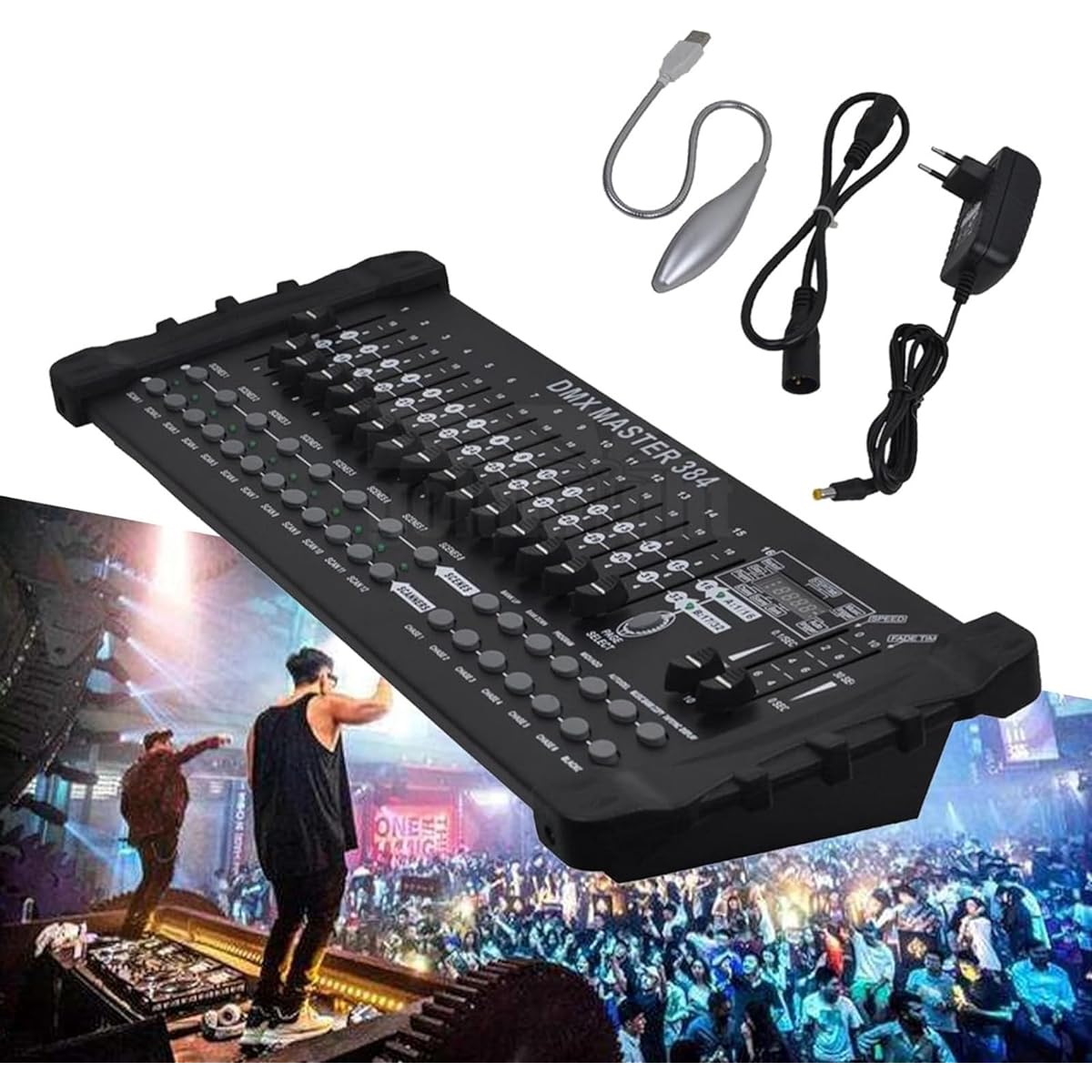 DMX512 Stage Light DMX Controller, Console DMX 384 Controller, For Stage Party DJ Light DMX Console, Disco Controller Equipment