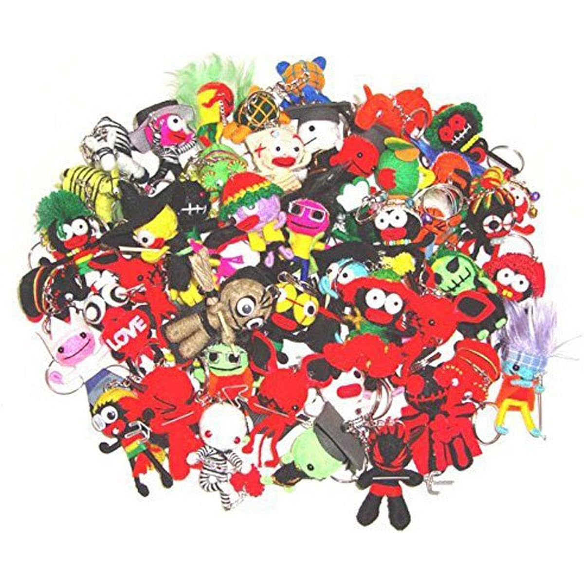 Voodoo Dolls Keychain Keyring Ornaments Bulk Lot 50 Pieces