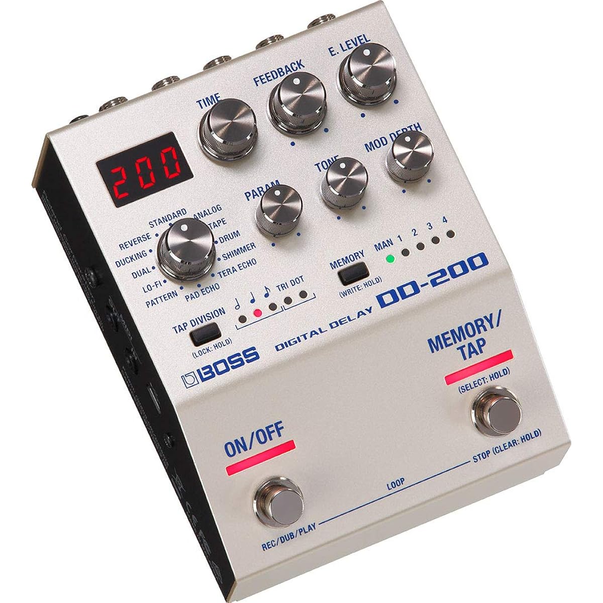 BOSS - Effector/Digital Delay DD-200 + Genuine AC Adapter PSA-100S2 + Marks Original Cross Set