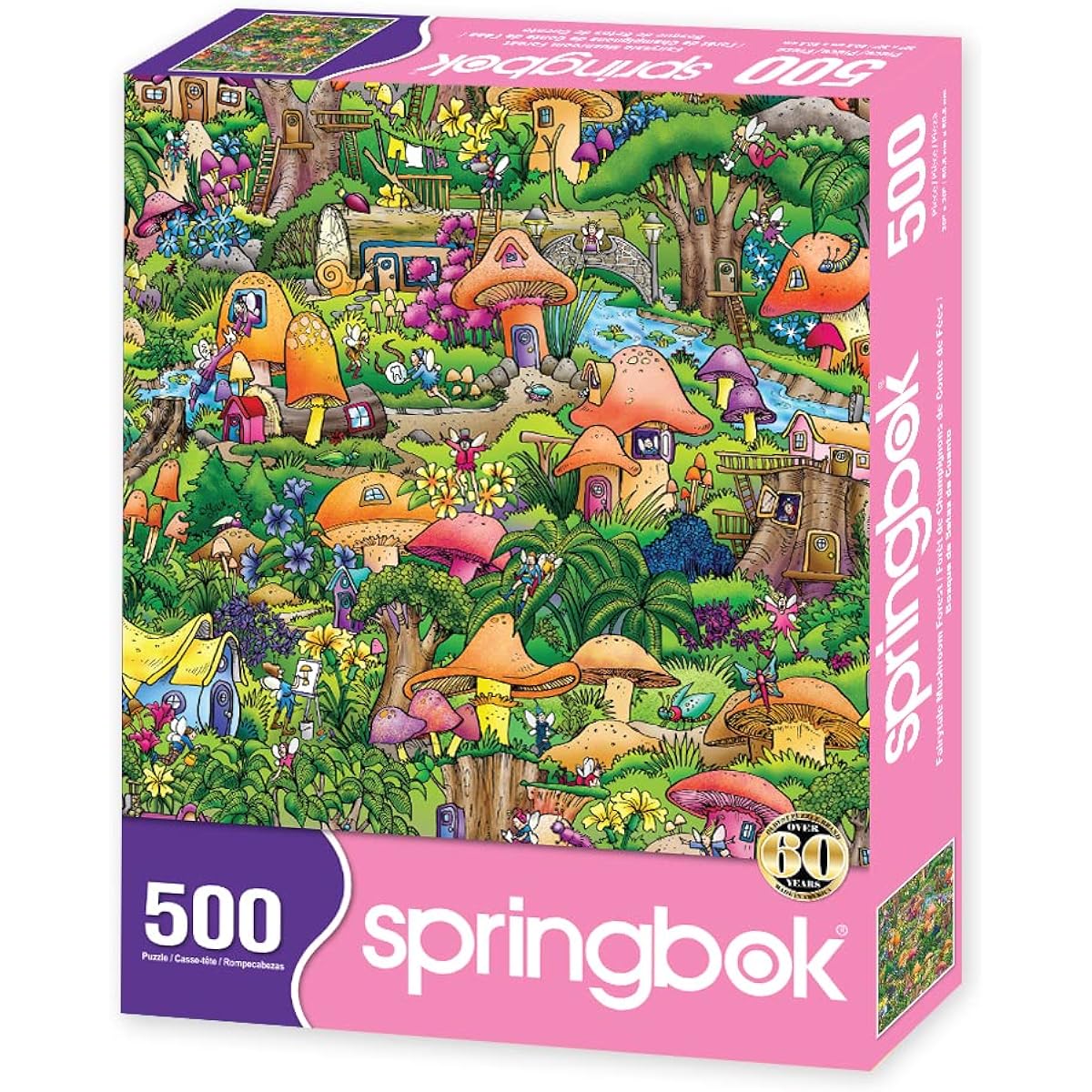 Springbok's 500 Piece Jigsaw Puzzle Fairy Tale Mushroom Forest Made in the USA