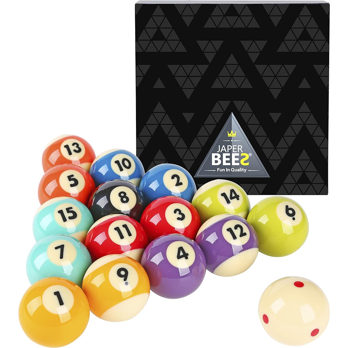 JAPER BEES Pool Ball Set Professional Pool Table Billiard Balls Regulation Size