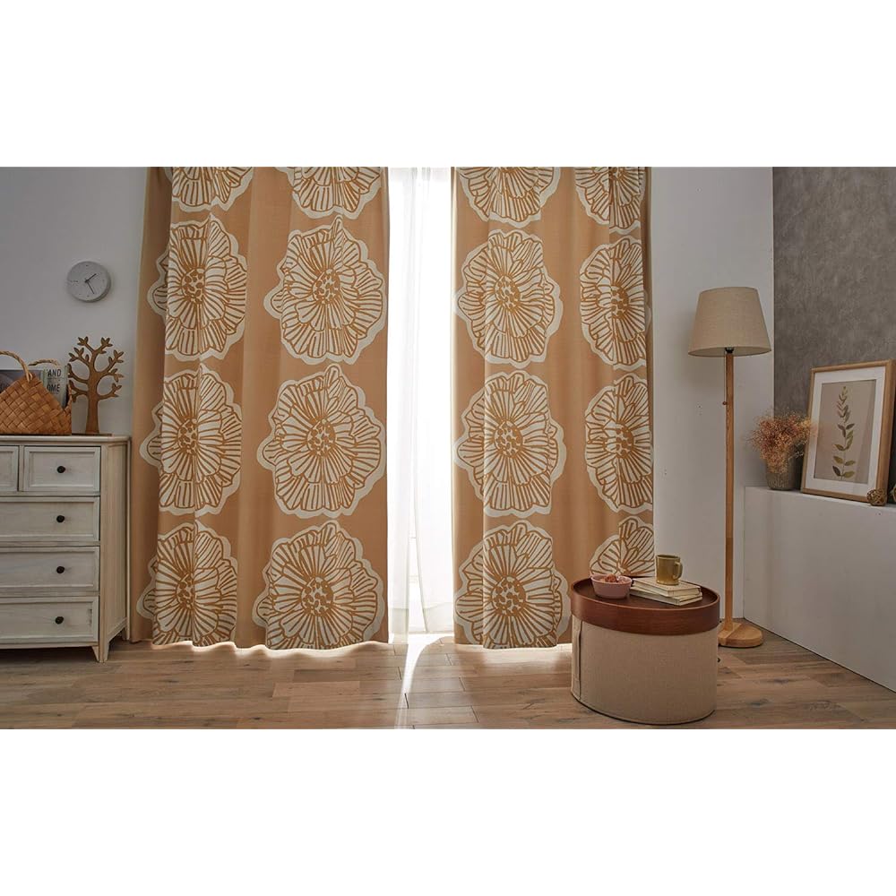Suminoe Curtain Beige Width 265cm x Length 190cm Dairin Blackout Grade 2 Custom Drape V1246
