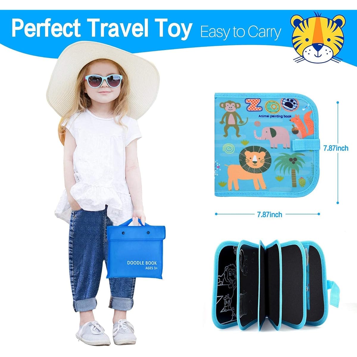 Kids Erasable Doodle Book Set - Toddler Activity Toys Reusable Drawing Pad Preschool Travel Art Toy Doodle Board Road Trip Car Game Writing Paint Set for Boys/Girls Age 3/4/5/6