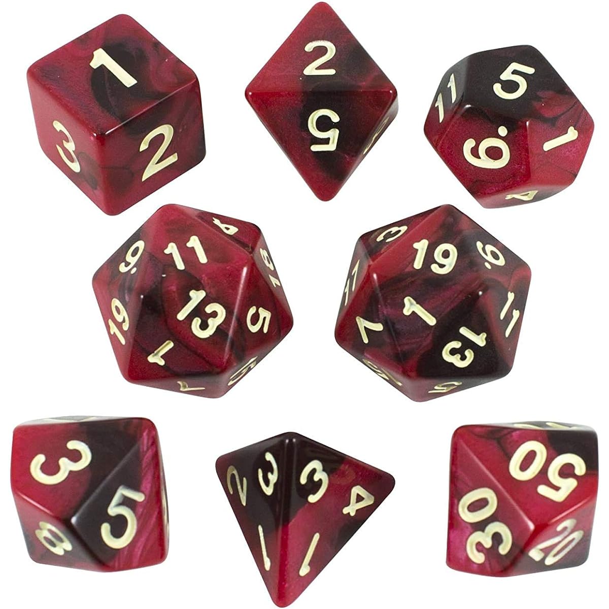 Paladin Roleplaying Red and Brown Dice - Expansion DND Set with Extra D20 - "Blood God"
