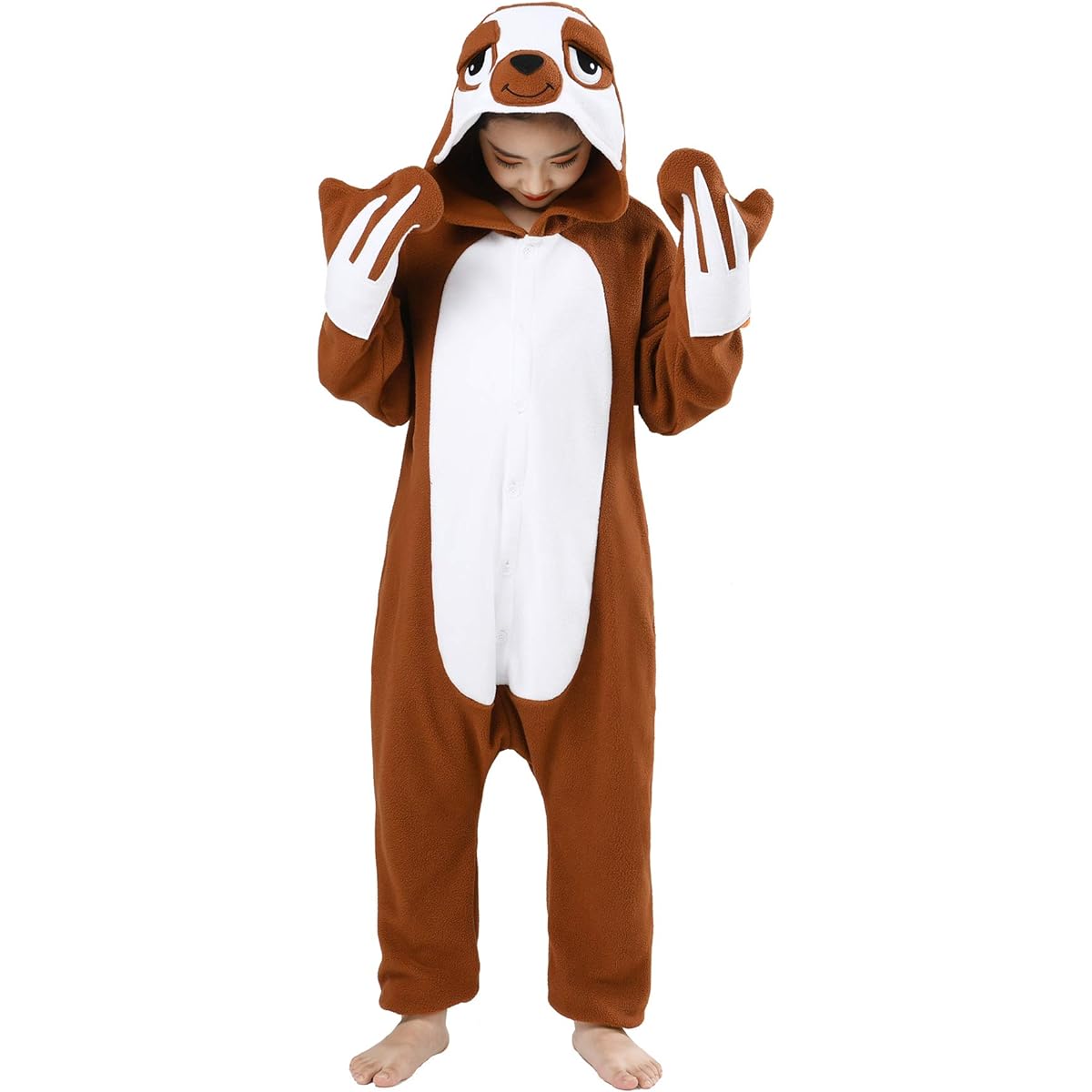 CANASOUR Kids Sloth Onesie Animal Unisex Pajamas for Kids (4-10T)