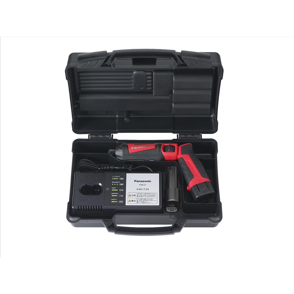 Panasonic Charging Stick Impact Driver 7.2V (1.5Ah battery pack x 2/charger/case included) Torque 25N・m Wide Spot LED EZ7521LA2S-R Red