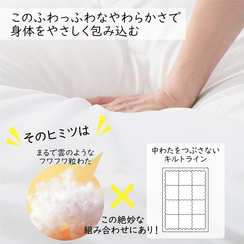 Nishikawa Fluffy Soft Comforter, Single, Fluffy with clouds, Dust resistant, White AB03990450700