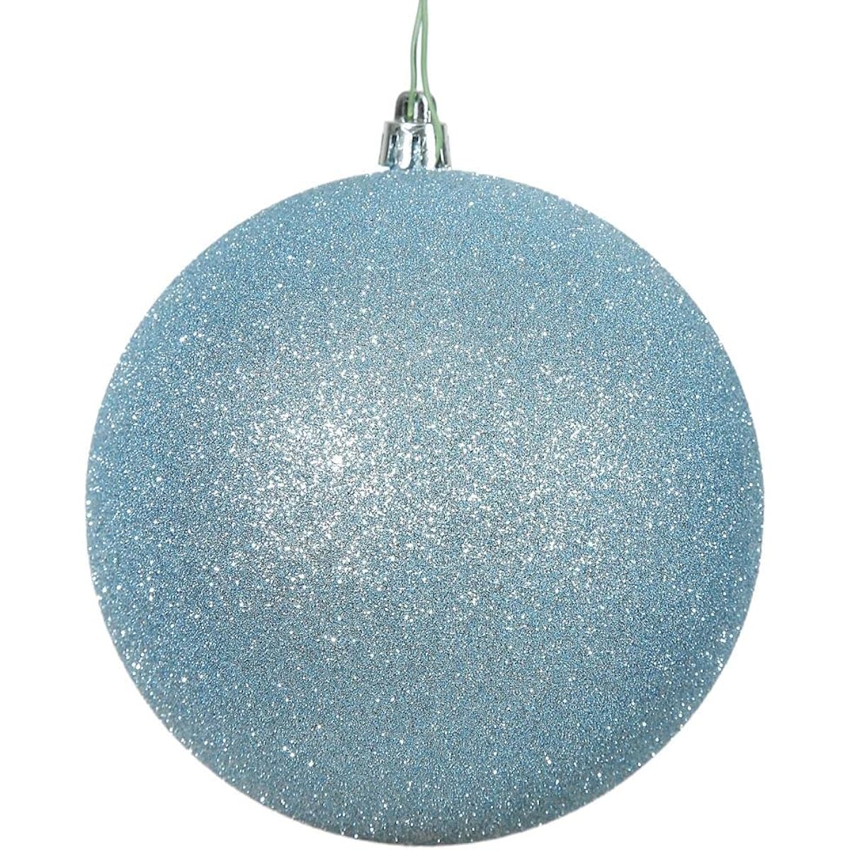 Vickerman 444870 - 4.75" Baby Blue Glitter Ball Christmas Tree Ornaments (4 Pack) (N591232DG)