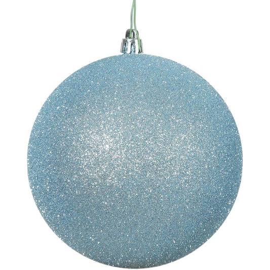 Vickerman 444870 - 4.75" Baby Blue Glitter Ball Christmas Tree Ornaments (4 Pack) (N591232DG)