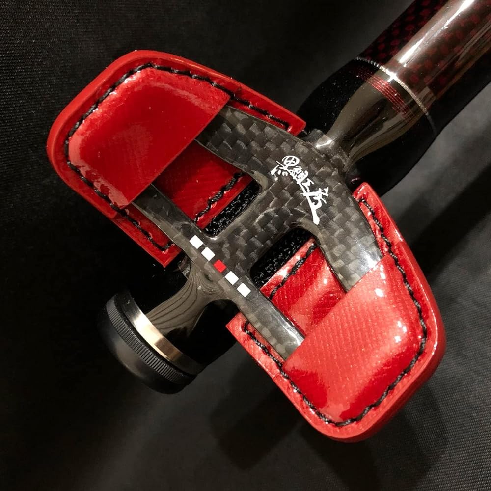 Leather Craft for Anglers (Lcfa) Kurotai Kobo Carbon Elbow Pad Elbow Cover Embossed Enamel Red