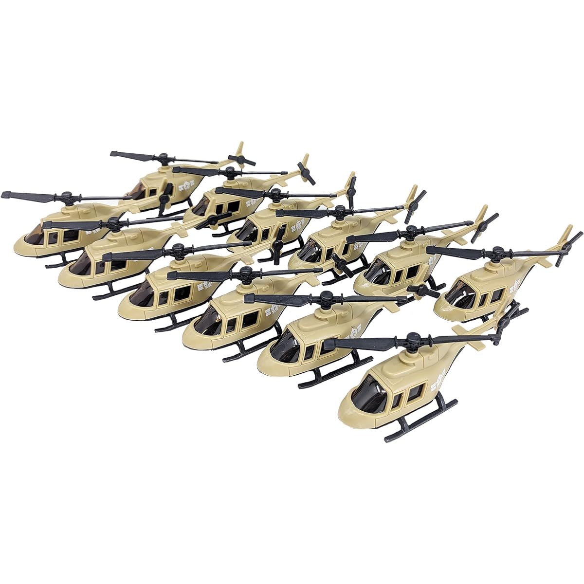 12 Piece Military Helicopter Diorama Set Toy Aircraft Carrier Army Playset