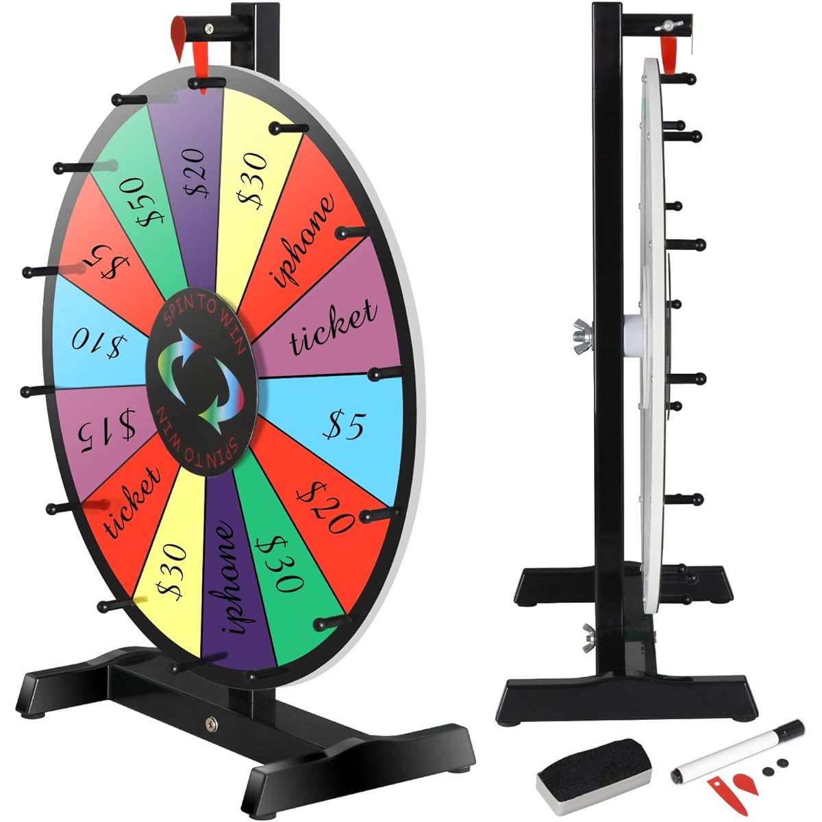 JupiterForce Prize Wheel Tabletop Color Spinning Wheel Game