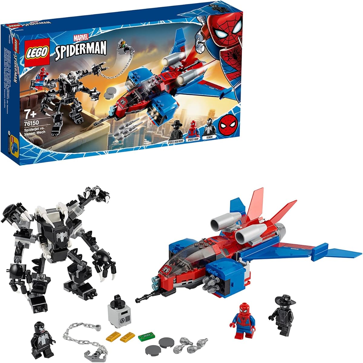 LEGO Super Heroes Spider Jet and Venom Mecha Suit Showdown 76150