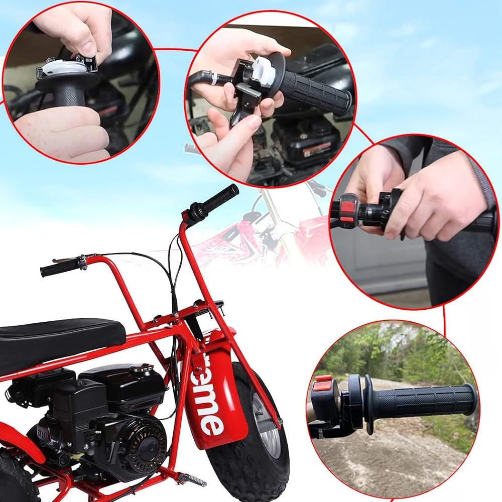 Auto-Moto Handlebar Throttle Grip + Throttle Cable + Throttle Housing Clamp for Honda XRF50 XRF70 XRF80 XRF100 Crf50 Crf70 Crf80 Crf100 Dirt Pit Bike 150cc-250cc NBX041