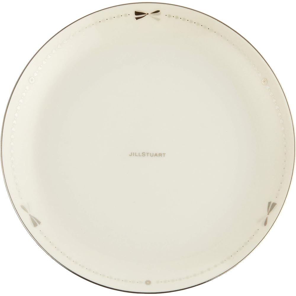 NARUMI Plate Set JILL STUART White Ribbon Pattern Cute Stylish For 5 People 6 Pieces Made in Japan Gift Box Included 41635-33358