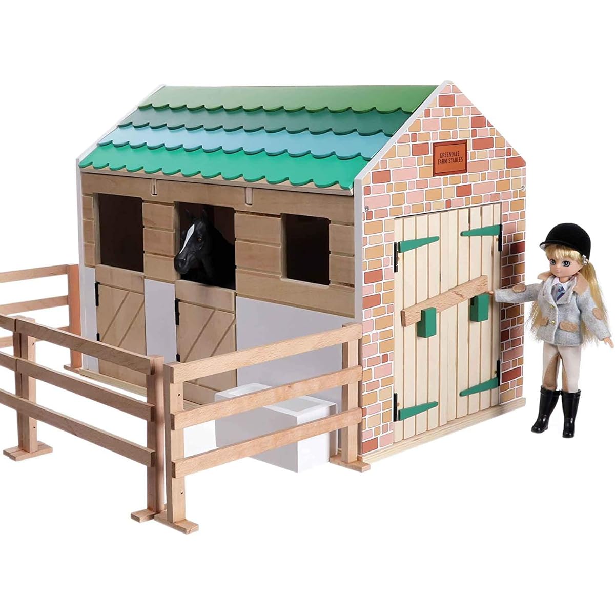 Lottie Dolls Stable Playset made with Wood and child friendly colours