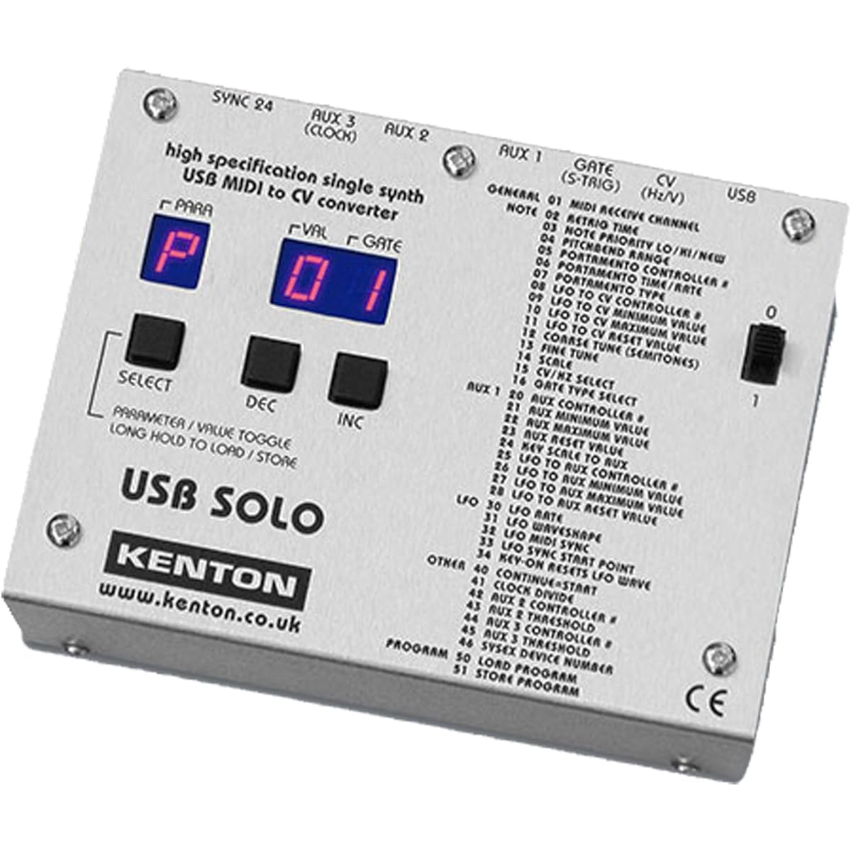 Kenton Electronics USB to CV/Gate Converter USB Solo