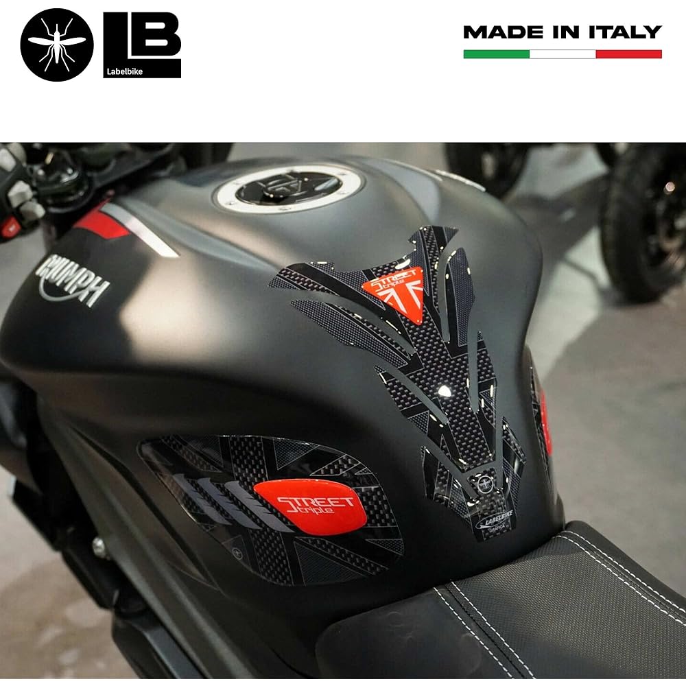 labelbike - 3D Motorcycle Tank Sticker Kit Compatible with Triumph Street Triple 2013-2020