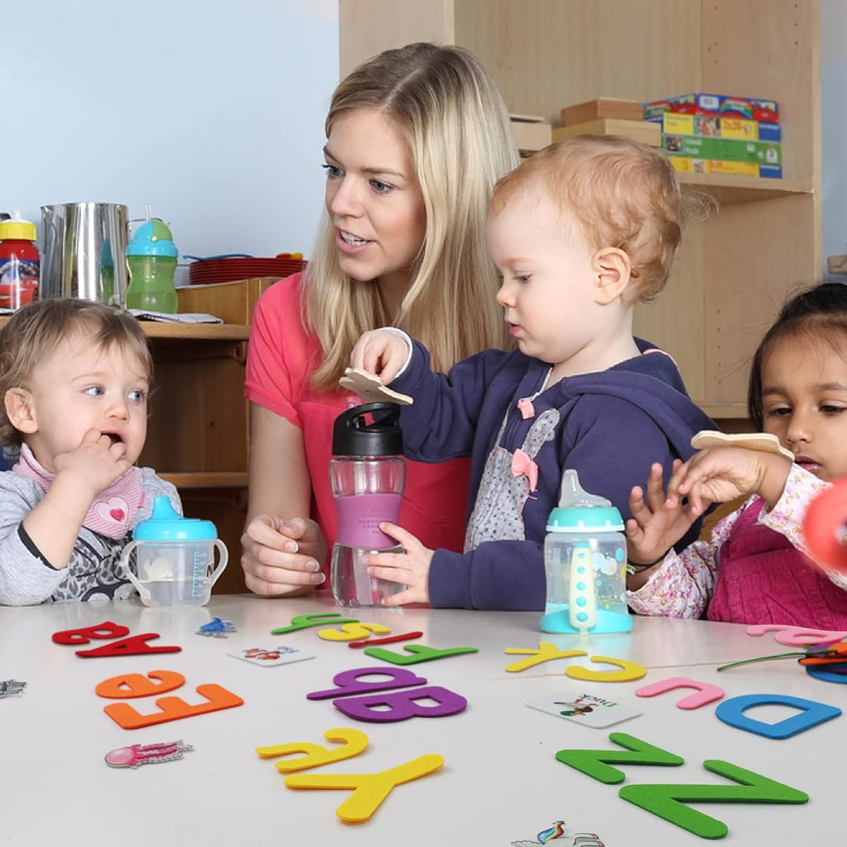 ABC Learning Toys for Toddlers Alphabet Flannel Felt Board Story Preschool Learning Spelling Colors Activity 130 Pieces Uppercase Lowercase Flash Cards Vocabulary Educational Sensory Toys