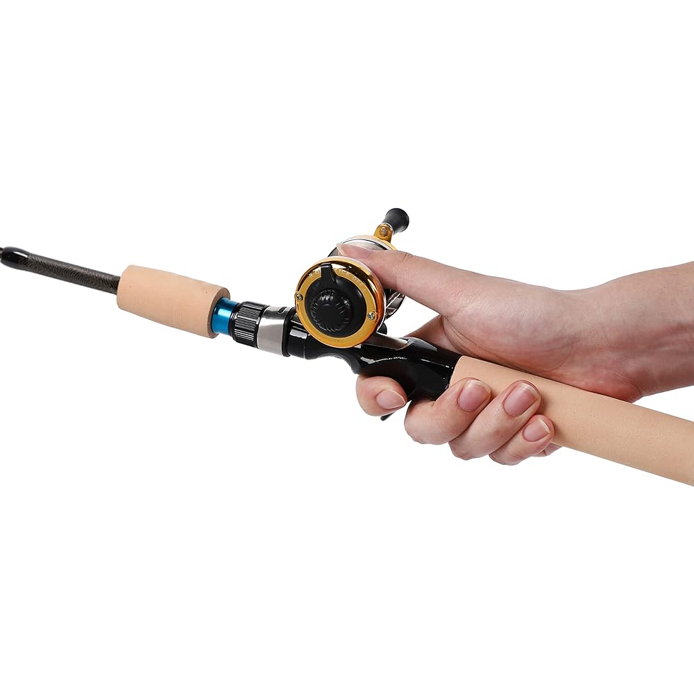WATARI Fishing Rod Set/Bait Set/Compact Bait Rod Double Shaft Reel/Approx. 100cm Hole Fishing Burakuri Exploration/Saltwater Compatible Rod and Reel Case Included