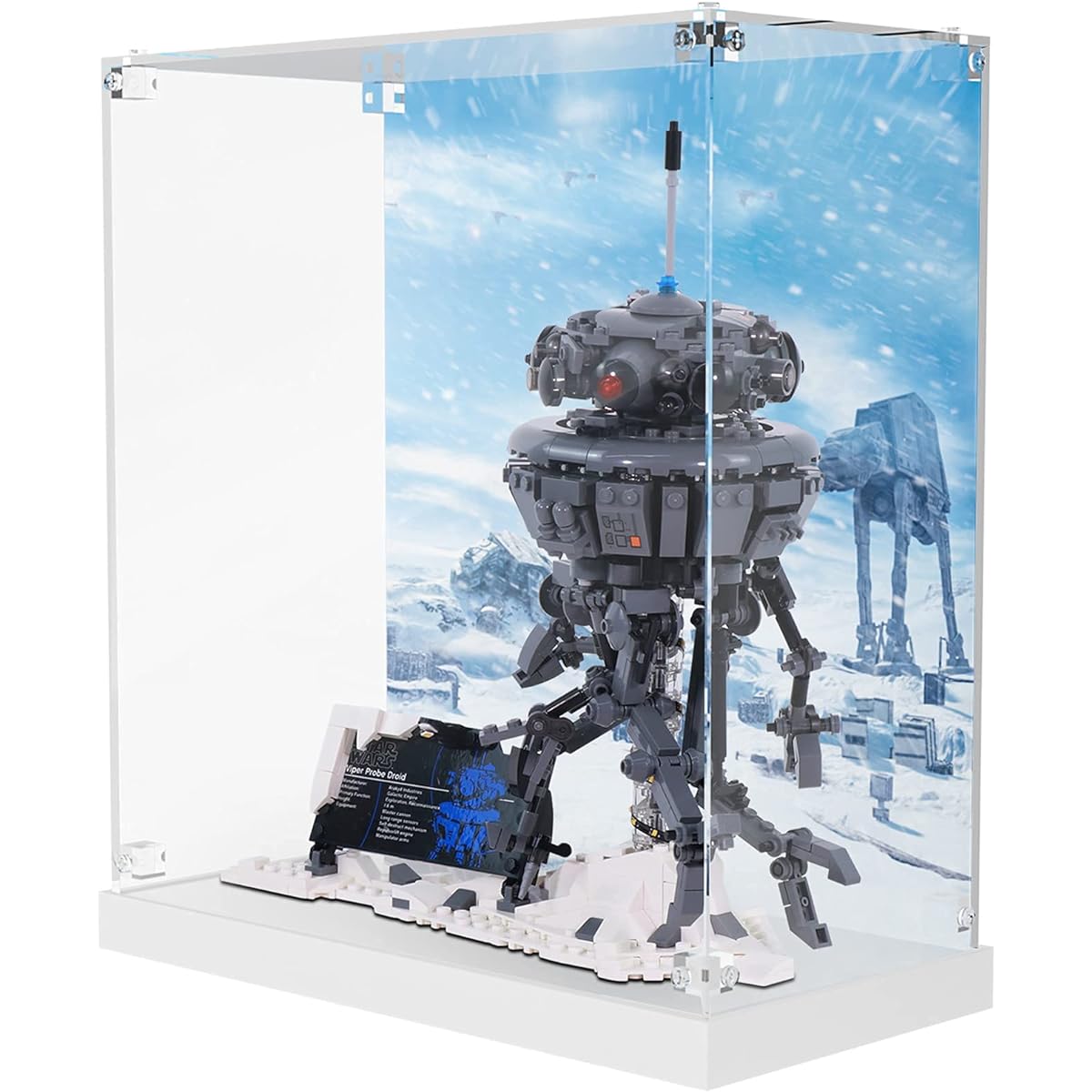 Acrylic Display Case for Lego 75306 Imperial Probe Droid Model Set, Dustproof Transparent Clear Display Box for 75306 (Box Only)