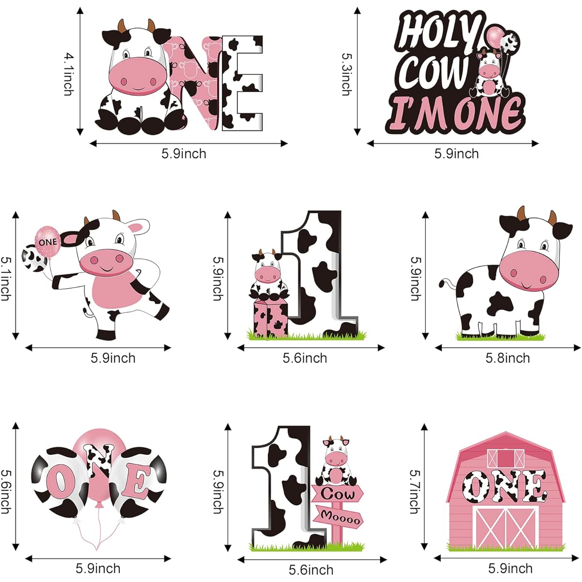 Holy Cow Im One Birthday Decorations Hanging Swirls for Baby Girl Pink Cow First Birthday Foil Swirls Party Supplies Baby 1st Birthday Cow Theme Ceiling Hanging Sign