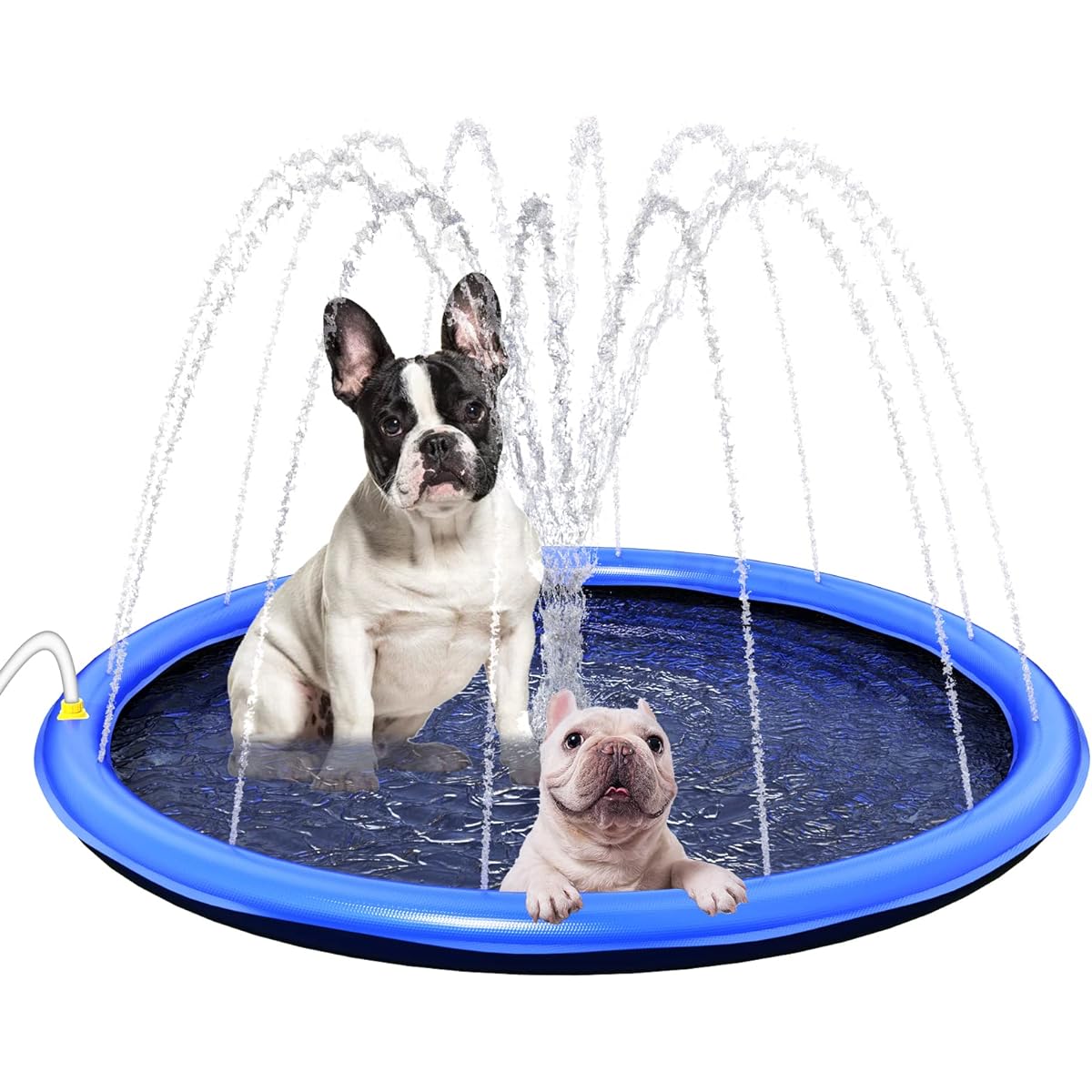 Splash Pad Dog for Kids - Non-Slip Thick Sprinkler Pool Summer Outdoor Water Toy Fun Backyard Fountain Playmat Baby Girls Boys Kids Pet Dog (L - 59 Inch)