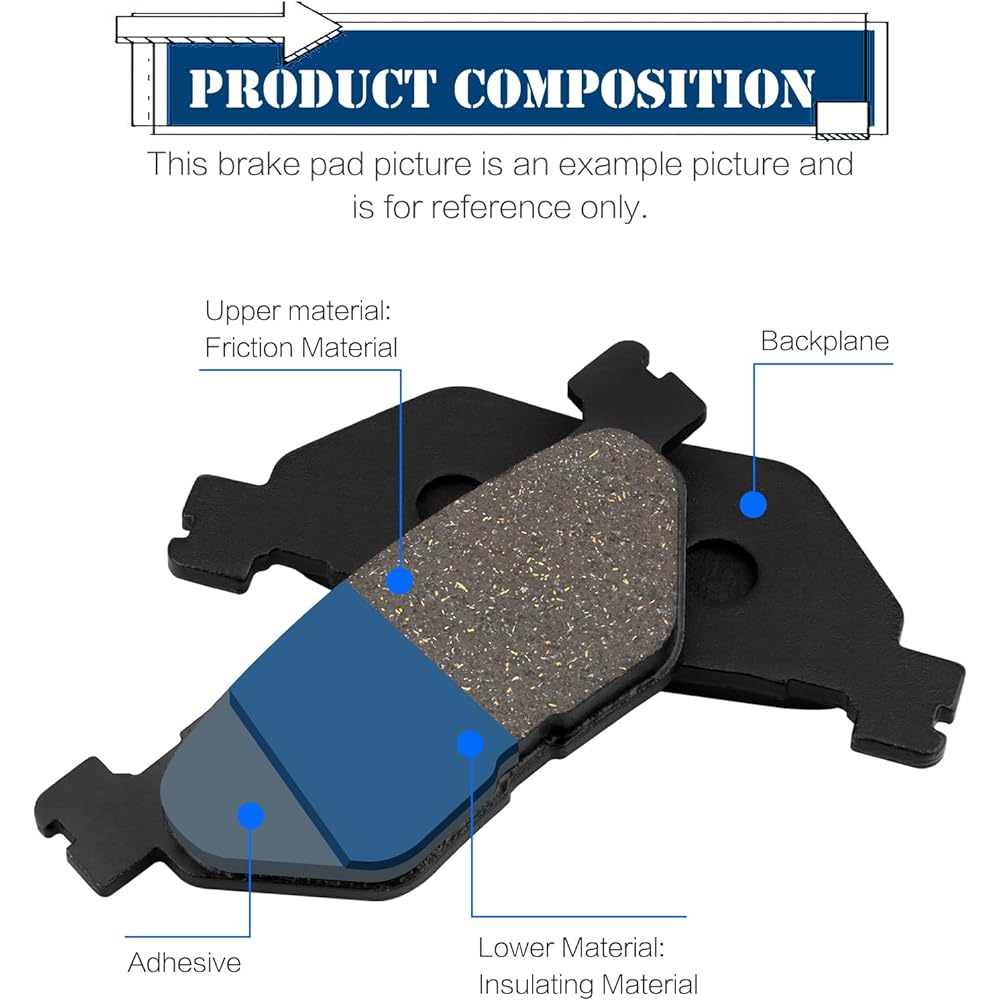 Cyleto Front and Rear Brake Pads for YAMAHA XVS950 V-Star 950 Tour 2009-2014 / XVS950A Midnight Star 2009-2013 / XVS950R XVS 950 Bolt 2014 2015 2016